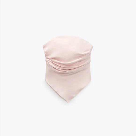 ZARA strapless satin effect scarf top - Picture 6 of 8